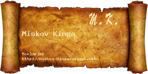 Miskov Kinga névjegykártya